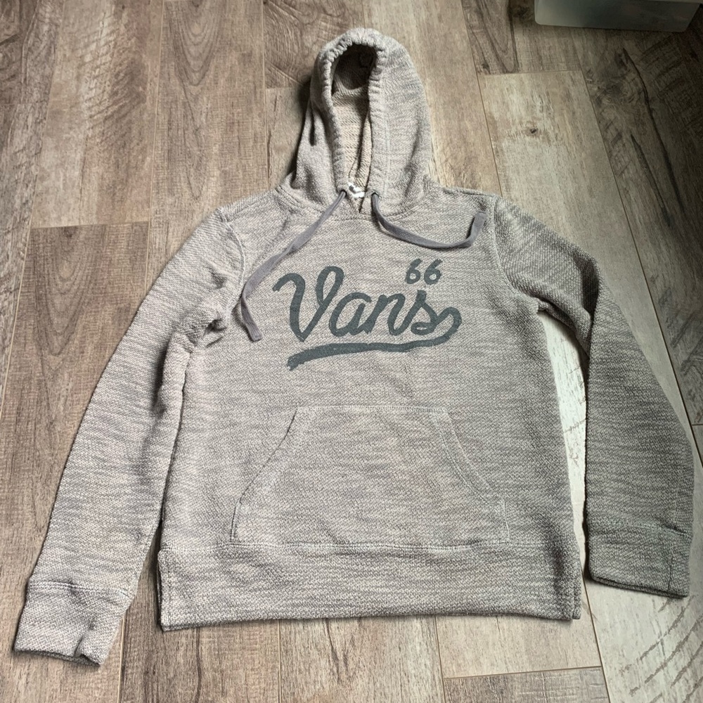 Vans Women’s Size S Hoodie Hooded Sweatshirt Gray Knit Kangaroo Pocket